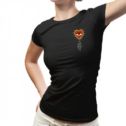 Camiseta Arachnid Heart de mujer negra parte delantera
