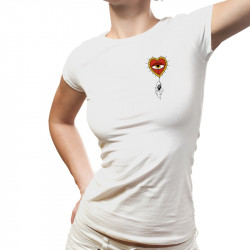Camiseta Arachnid Heart de mujer blanca parte delantera